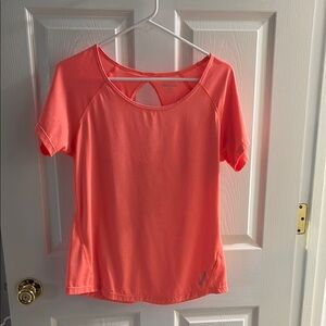 Reebok Orange Cut Out Short Sleeve Tee